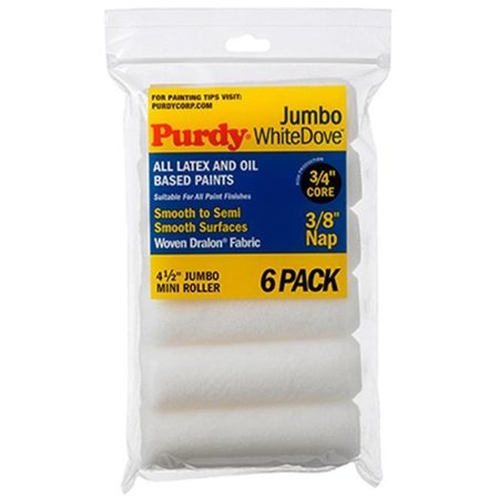 PURDY Purdy 140624612 4.5 x 0.38 in. White Dove Jumbo Mini Roller Cover - 6 Pack 178426